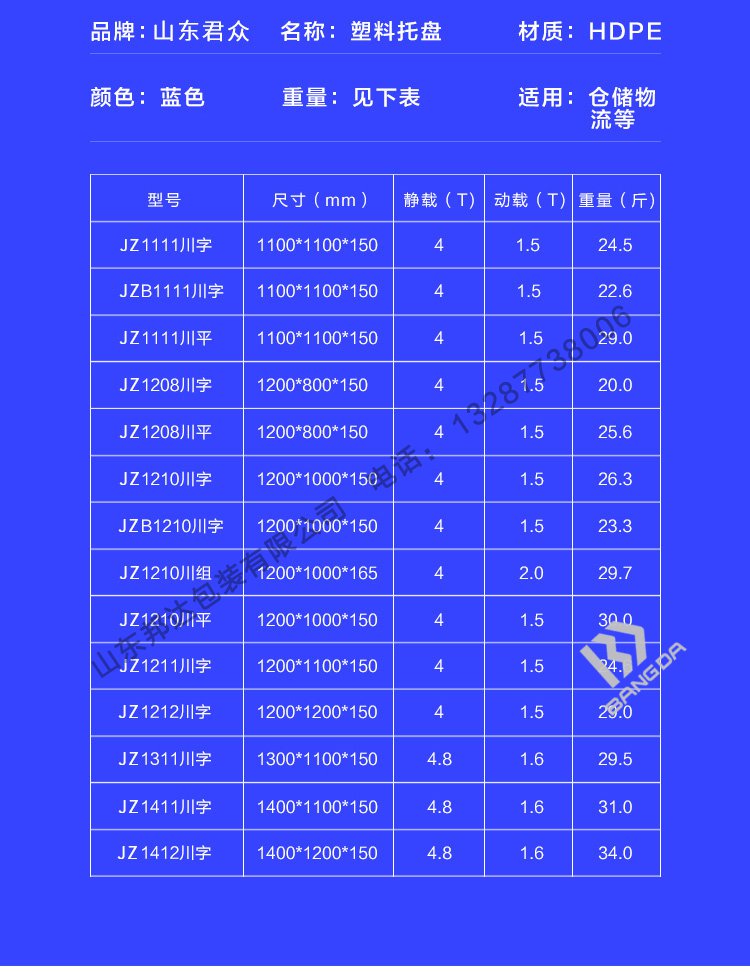 塑料托盤列表